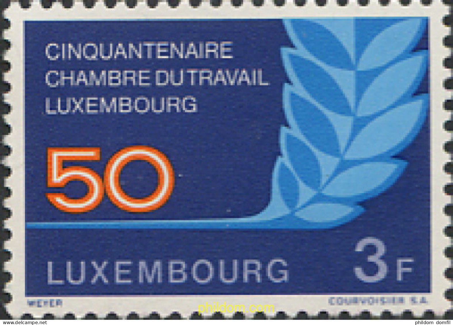 119378 MNH LUXEMBURGO 1973 50 ANIVERSARIO DE LA CAMARA DE TRABAJO - Andere & Zonder Classificatie