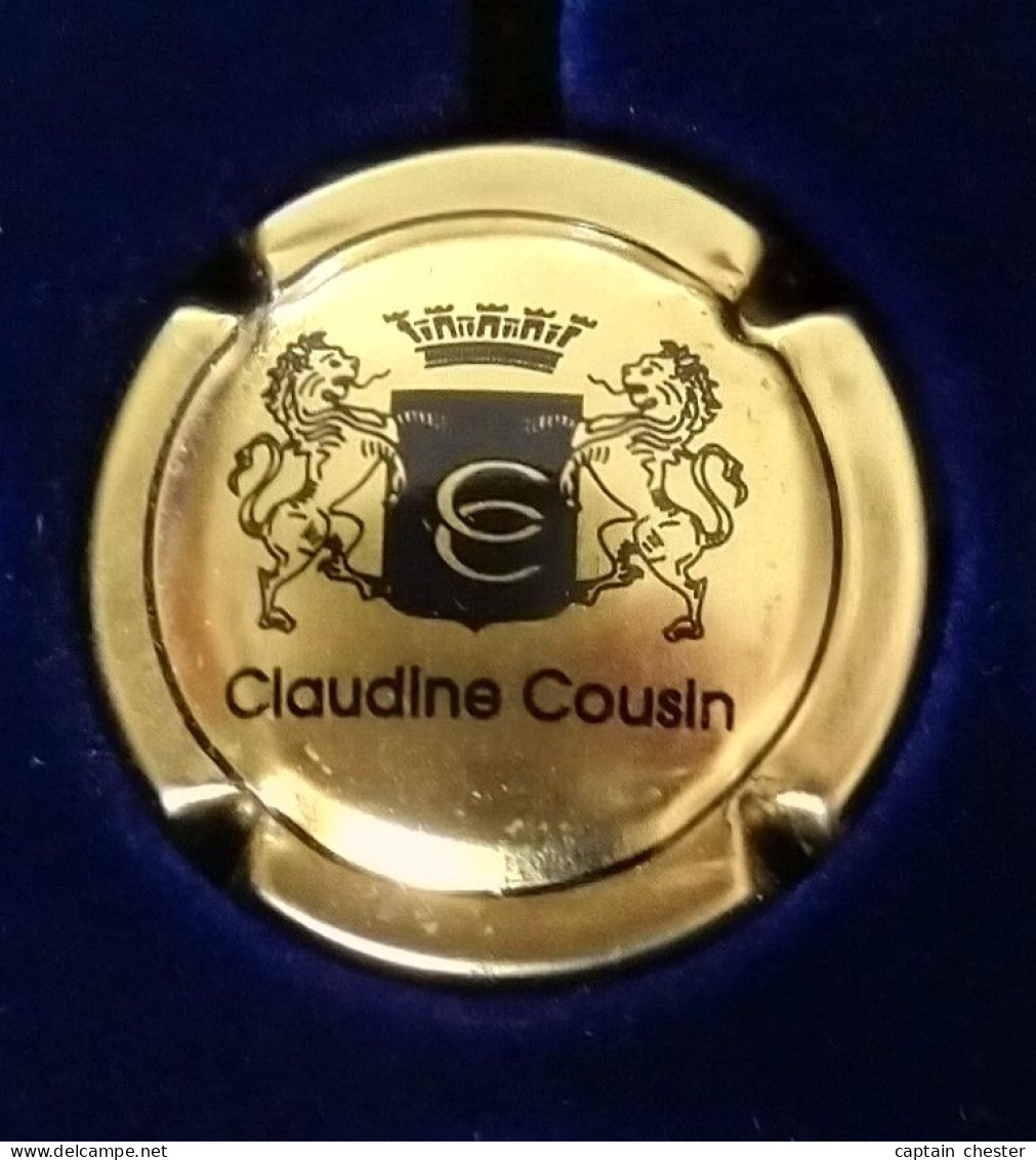 PLAQUE DE MUSELET DE CHAMPAGNE " CLAUDINE COUSIN N° 3 OR ET NOIR ECUSSON NOIR " - Germain