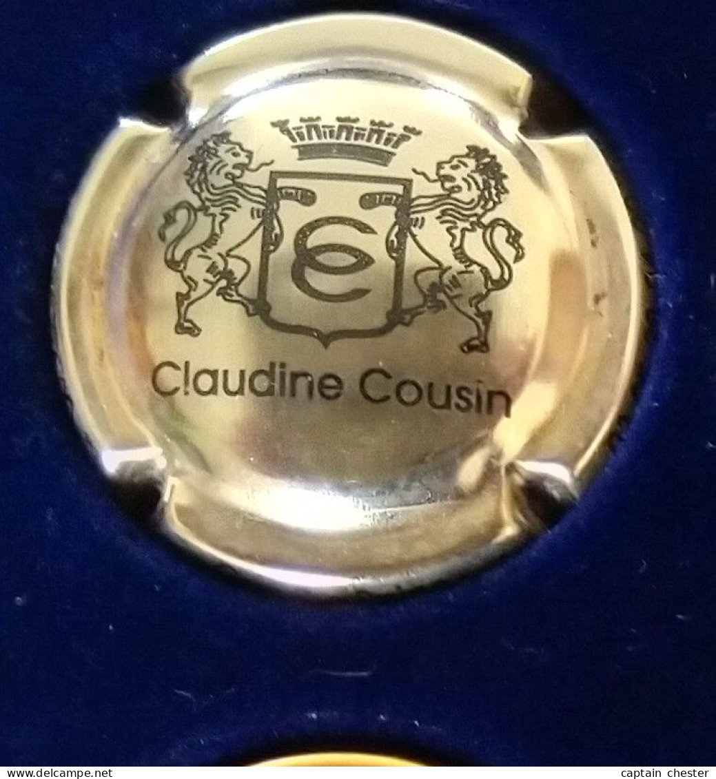 PLAQUE DE MUSELET DE CHAMPAGNE " CLAUDINE COUSIN N° 3 OR ET NOIR ECUSSON OR " - Germain