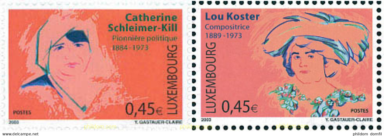 123732 MNH LUXEMBURGO 2003 MUJERES CELEBRES - Other & Unclassified