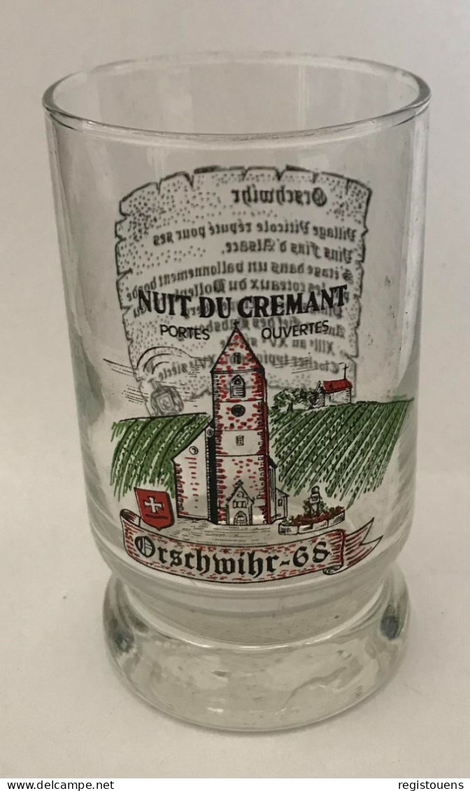 Verre Publicitaire Nuit Du Crémant Orschwihr 68 - Bicchieri