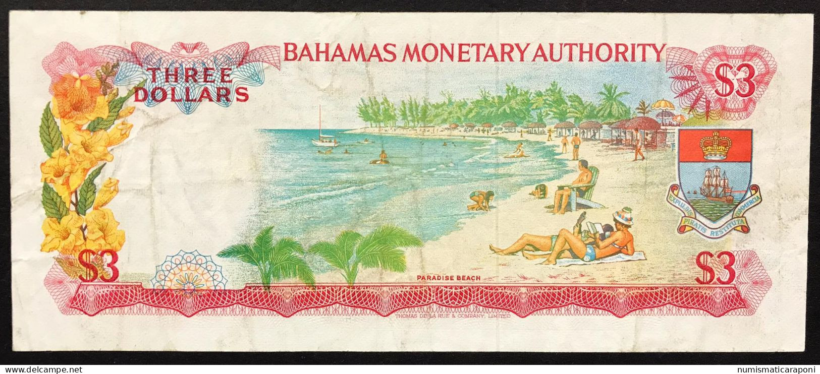 Bahamas  3 Dollars Series 1968 Pick#28a Bb Lotto 2721 - Bahamas