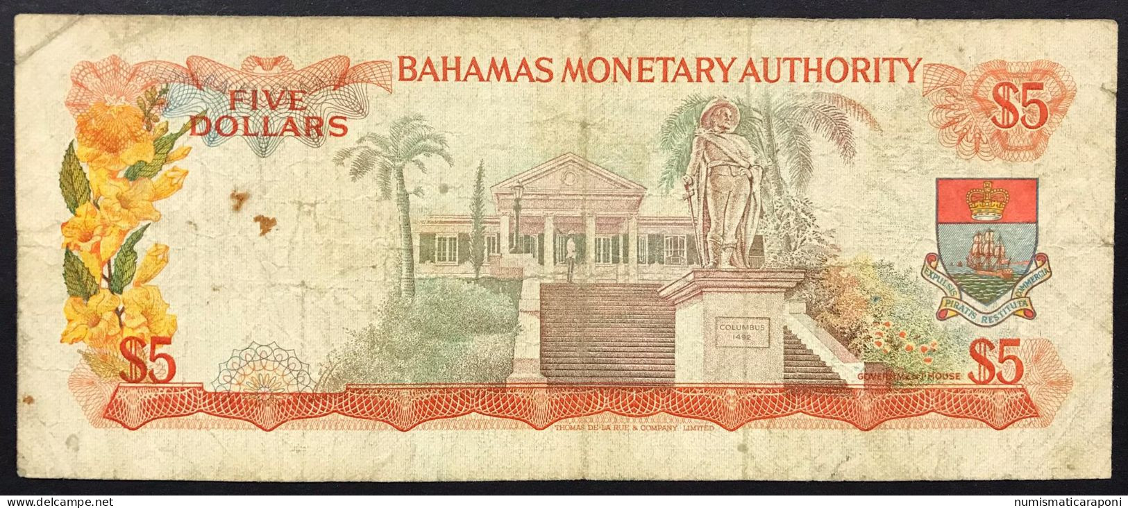 Bahamas  5 Dollars Series 1968 Pick#29 Mb Lotto 2732 - Bahamas