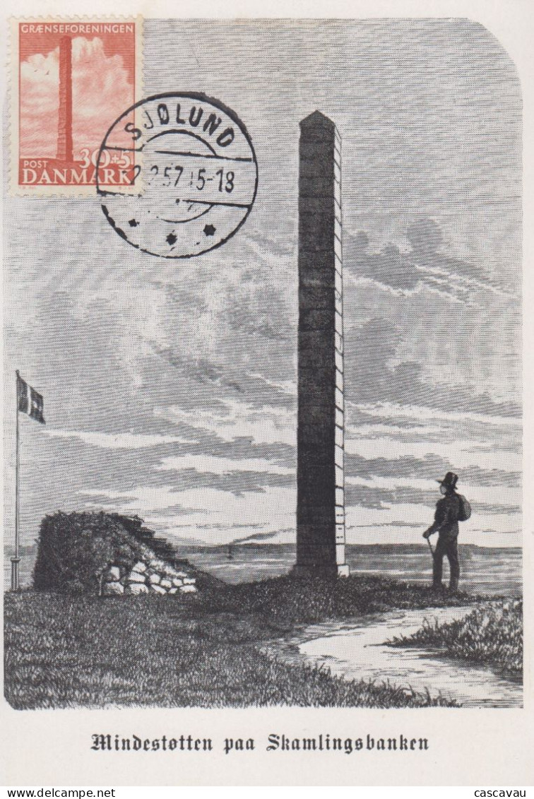 Carte  Maximum   DANEMARK    Mémorial   De   SKAMLINGSBANKEN   1957 - Tarjetas – Máximo