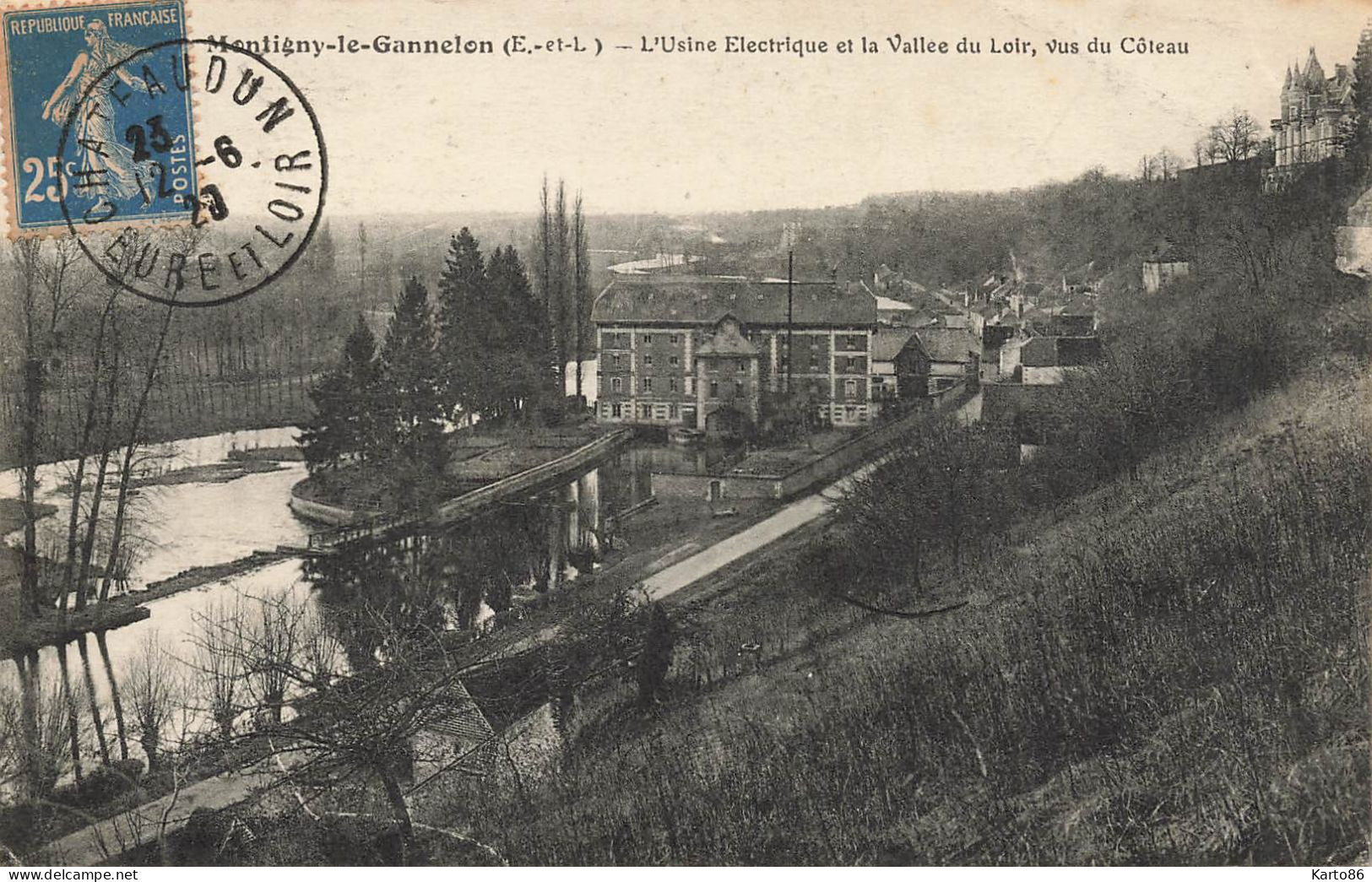 Montigny Le Gannelon * L'usine électrique Et La Vallée Du Loir , Vus Du Côteau - Montigny-le-Gannelon