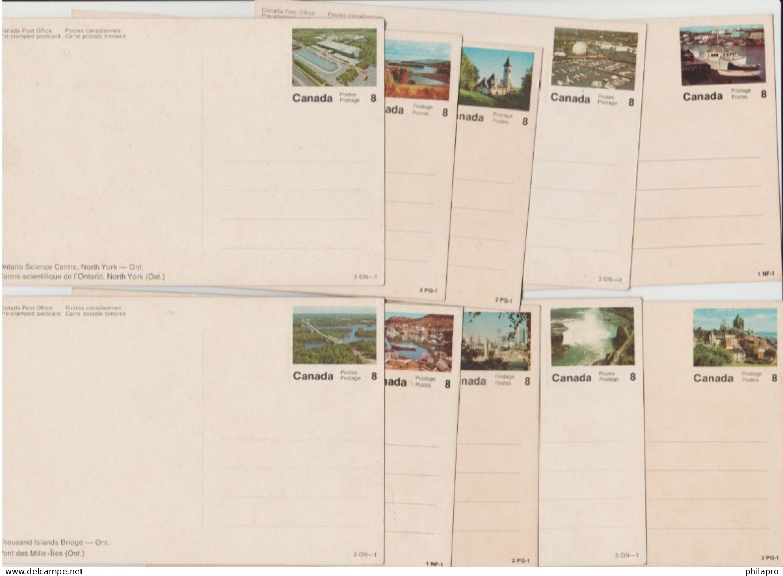 CANADA  Lot  13  ENTIER POSTAUX POST CARD  8 C   Réf  S.4 - Andere & Zonder Classificatie