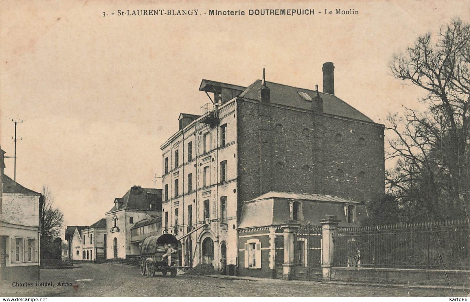 St Laurent Blangy * La Minoterie DOUTREMEPUICH , Le Moulin * Industrie Minoterie Meunier Farine Attelage - Saint Laurent Blangy