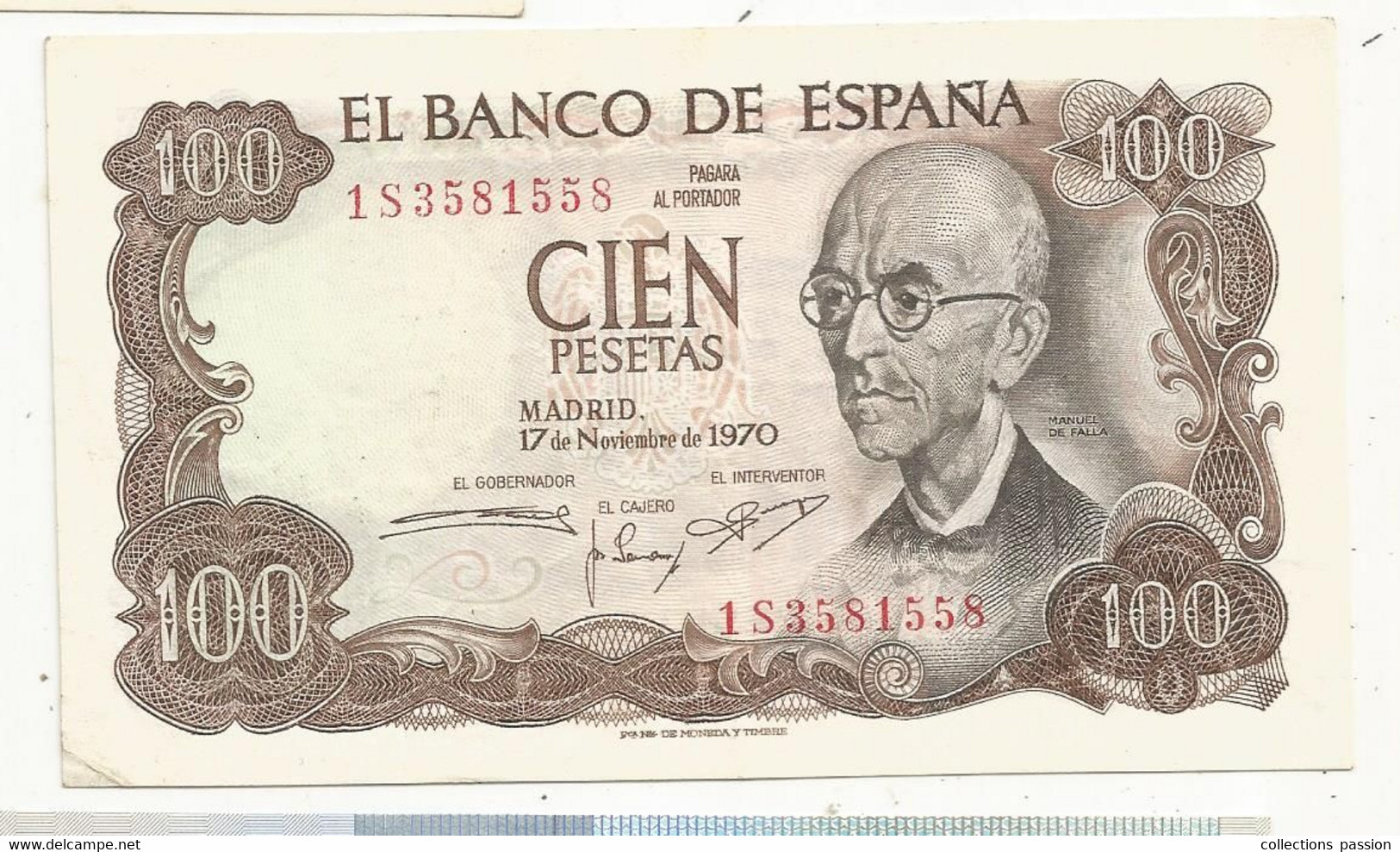 Billet, BANCO ESPANA, 1970 ,100 , CIEN PESETA - 100 Peseten