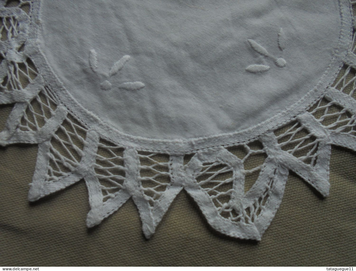 Ancien - Napperon En Fil De Coton Blanc - Laces & Cloth