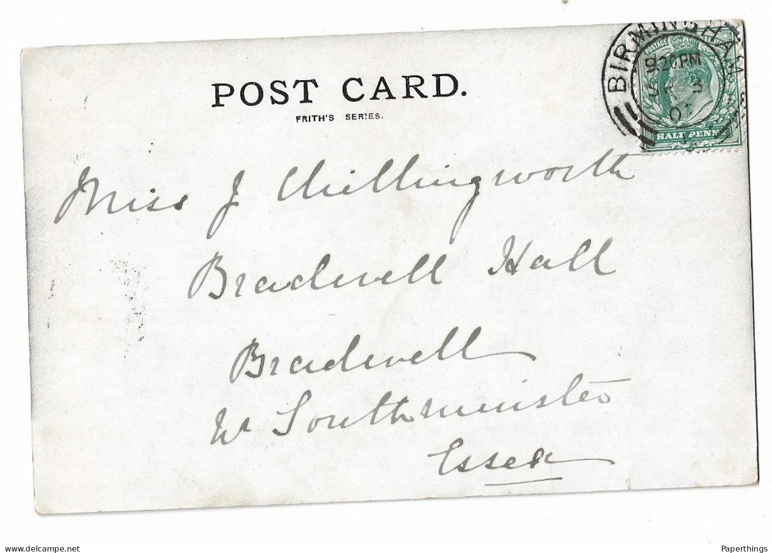 Postcard, Warwickshire, Birmingham, Coleshill, From Cole End, Bridge, House, River, Early 1900s. - Birmingham