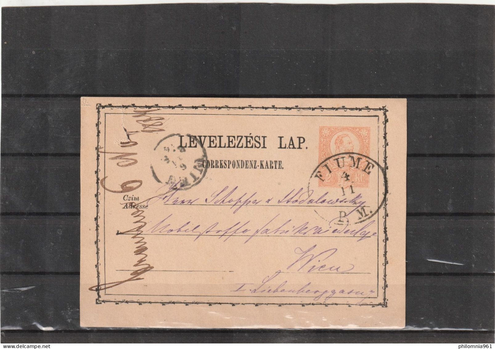 Hungary Fiume POSTAL CARD To Austria 1874 - Lettres & Documents