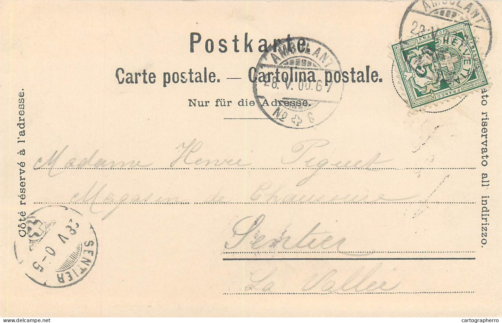 Suisse Chateau De Sarraz 1900 Correspondence Henri Piguet Le Sentier - La Sarraz