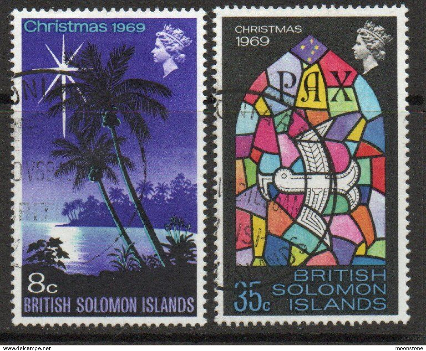 Solomon Islands 1969 Christmas Set Of 2, Used, SG 189/90 (BP) - Iles Salomon (...-1978)