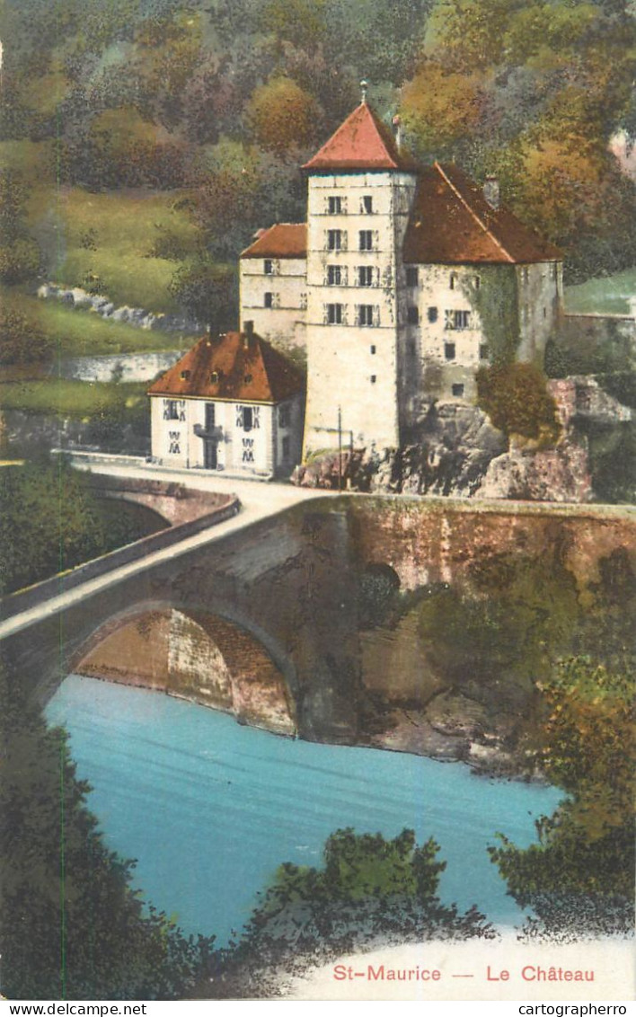 Suisse St. Maurice - Le Chateau 1911 Correspondance Henri Piguet Pully - Pully