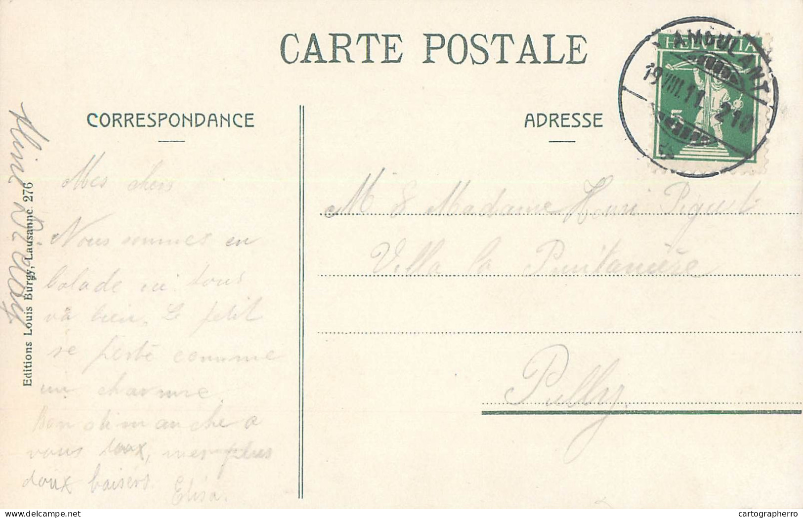 Suisse St. Maurice - Le Chateau 1911 Correspondance Henri Piguet Pully - Pully