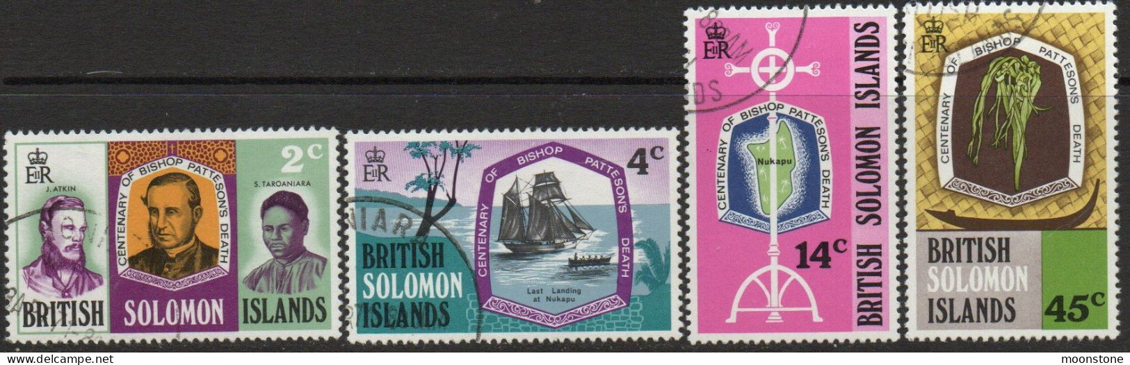 Solomon Islands 1971 Bishop Pateson Death Centenary Set Of 4, Used, SG 205/8 (BP) - Salomonen (...-1978)