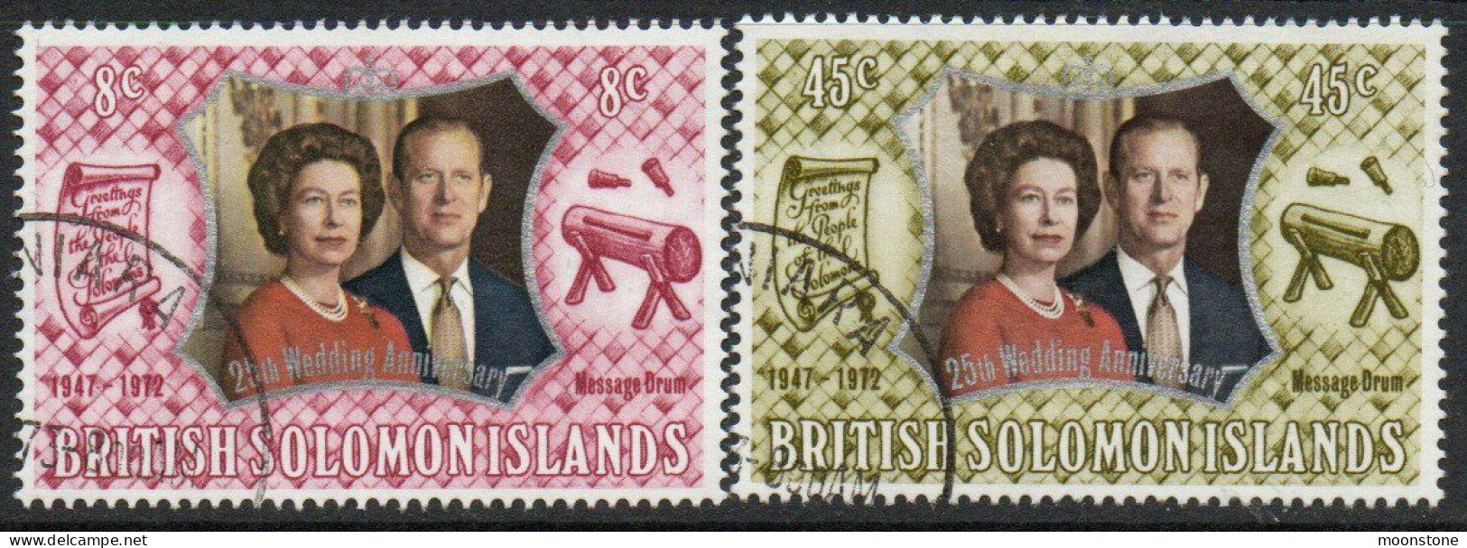 Solomon Islands 1972 Royal Silver Wedding Set Of 2, Used, SG 234/5 (BP) - Salomonen (...-1978)