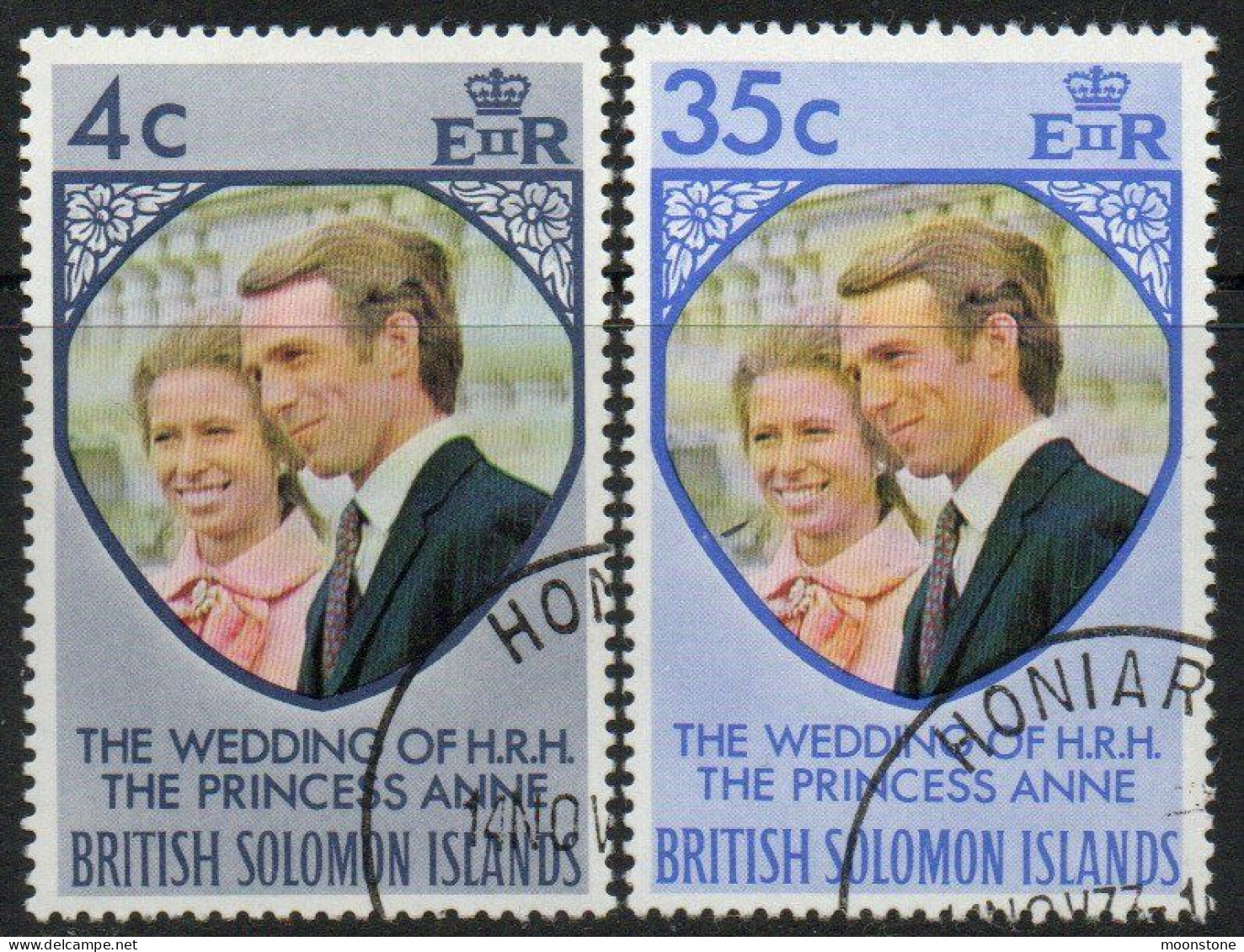 Solomon Islands 1973 Royal Wedding Set Of 2, Used, SG 245/6 (BP) - Iles Salomon (...-1978)