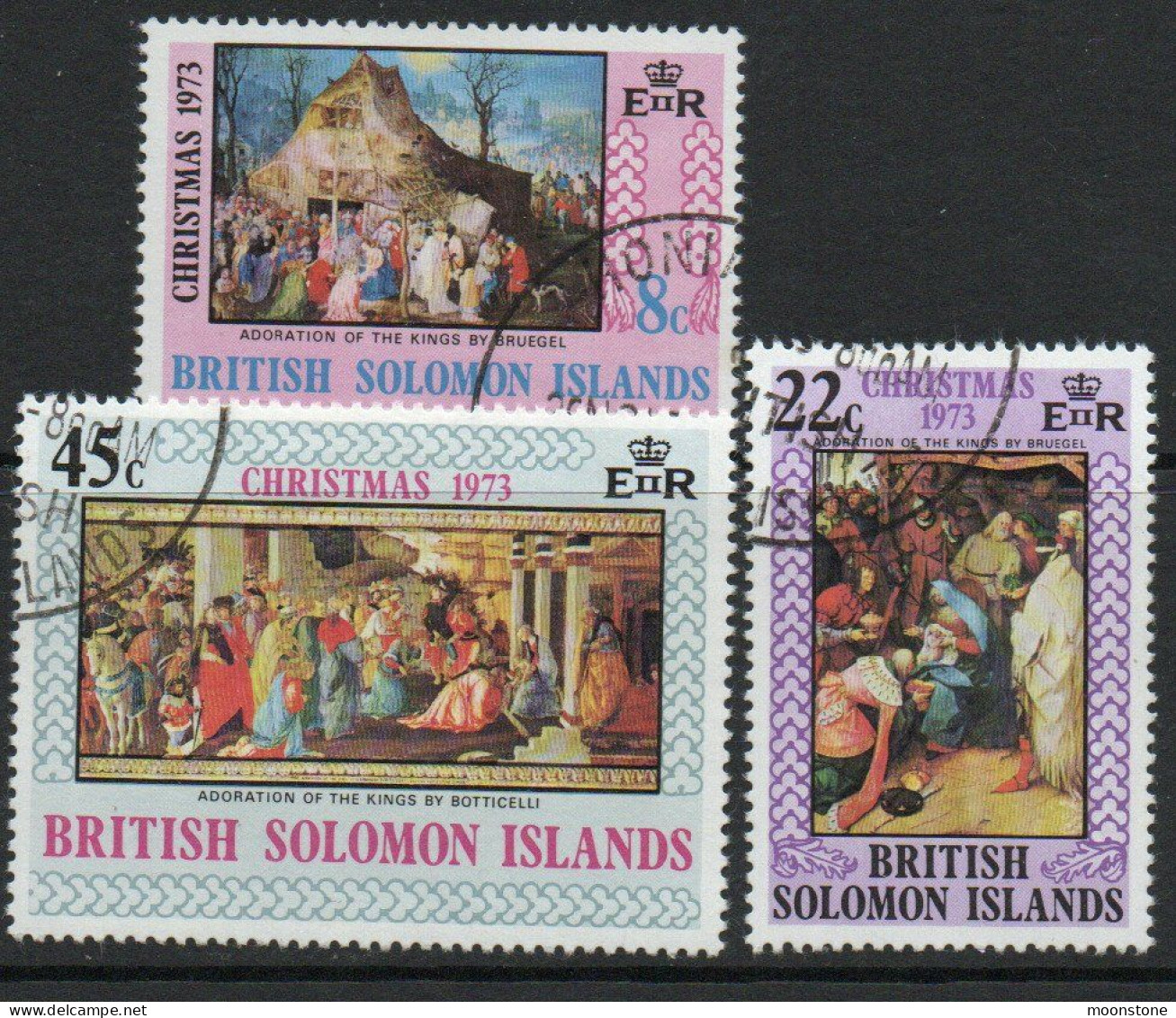 Solomon Islands 1973 Christmas Set Of 3, Used, SG 247/9 (BP) - Islas Salomón (...-1978)