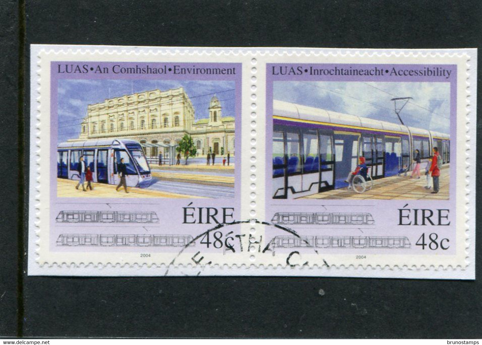 IRELAND/EIRE - 2004  LUAS TRAM PAIR  FINE USED - Used Stamps