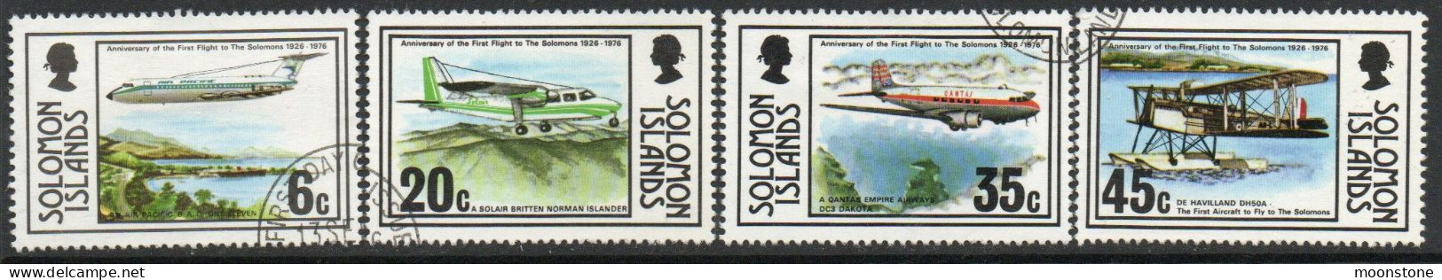 Solomon Islands 1976 50th Anniversary Of 1st Flight Aeroplanes Set Of 4, Used, SG 330/3 (BP) - Salomonen (...-1978)
