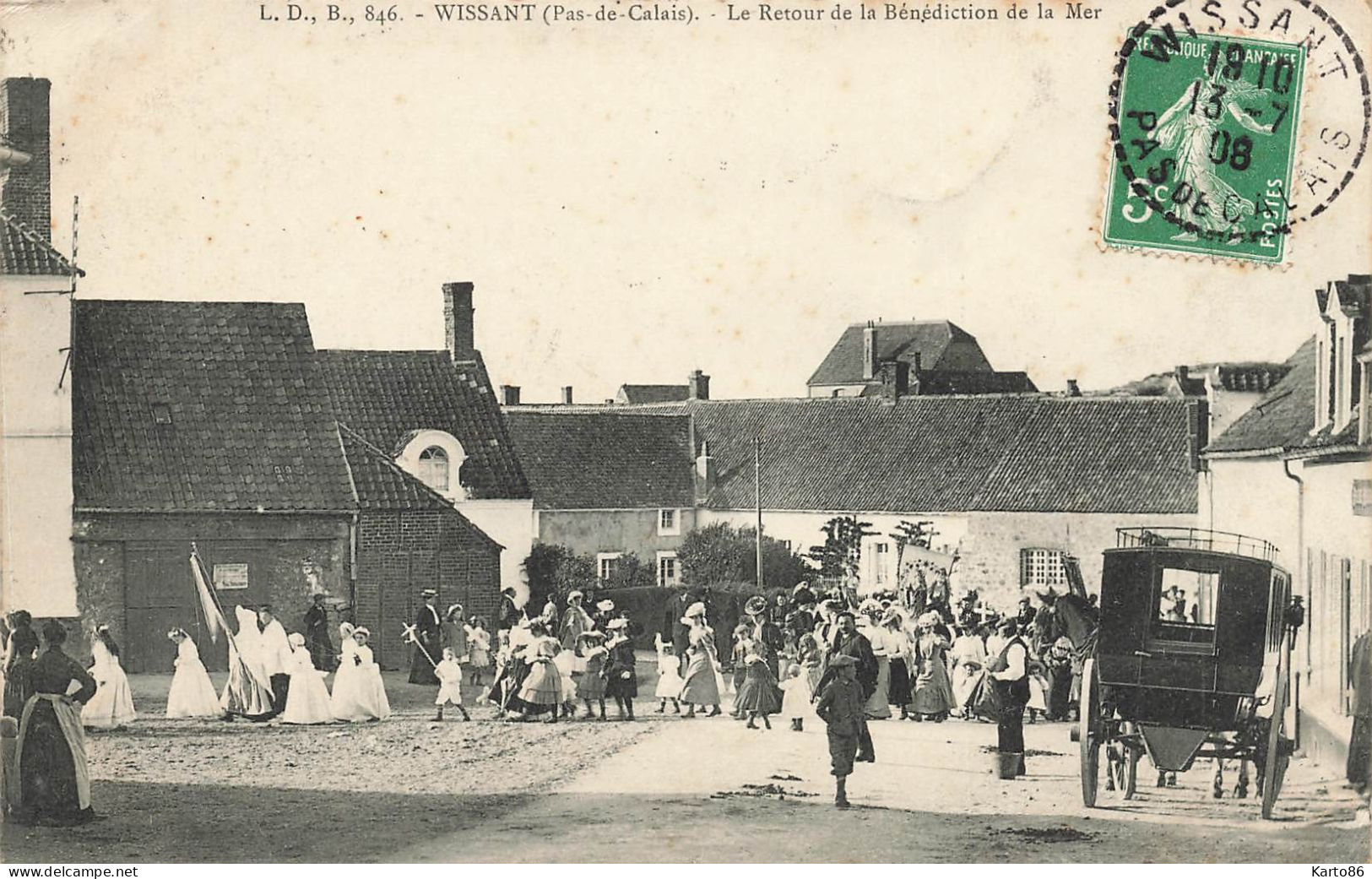 Wissant * 1908 * Le Retour De La Bénédiction De La Mer * Enfants Villageois - Wissant