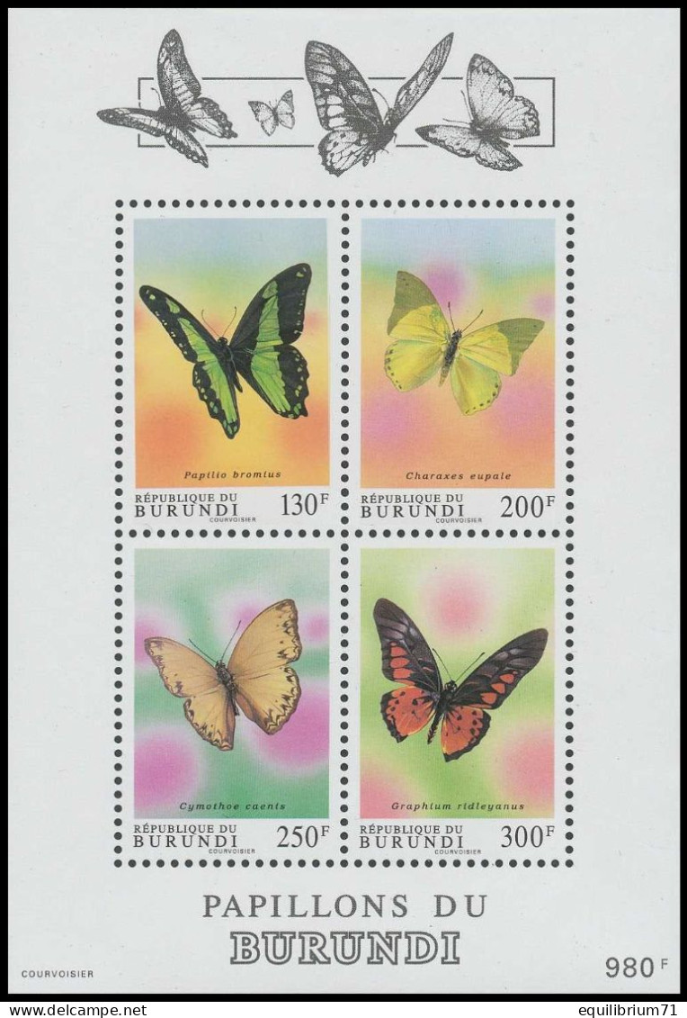BL132**(1029/1032) - Papillons / Vlinders / Schmetterlinge / Butterflies - BURUNDI - Ungebraucht