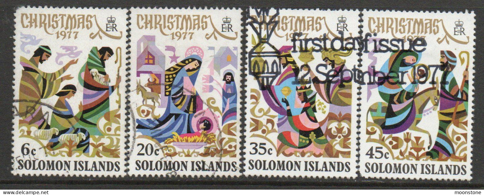 Solomon Islands 1977 Christmas Set Of 4, Used, SG 345/8 (BP) - Islas Salomón (...-1978)