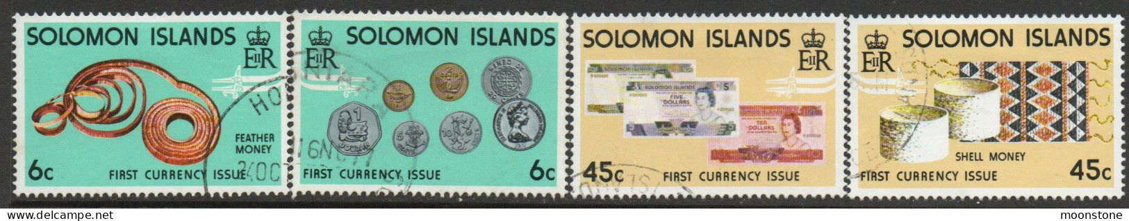 Solomon Islands 1977 Coins & Banknotes Set Of 4, Used, SG 349/52 (BP) - Iles Salomon (...-1978)