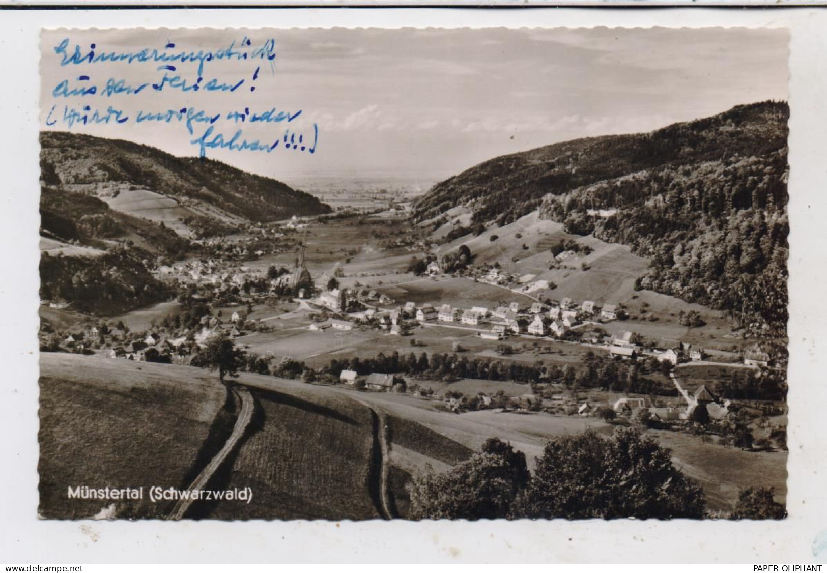 7816 MÜNSTERTAL, Blick Auf Den Ort, 1962, Aptierter Stempel - Muenstertal