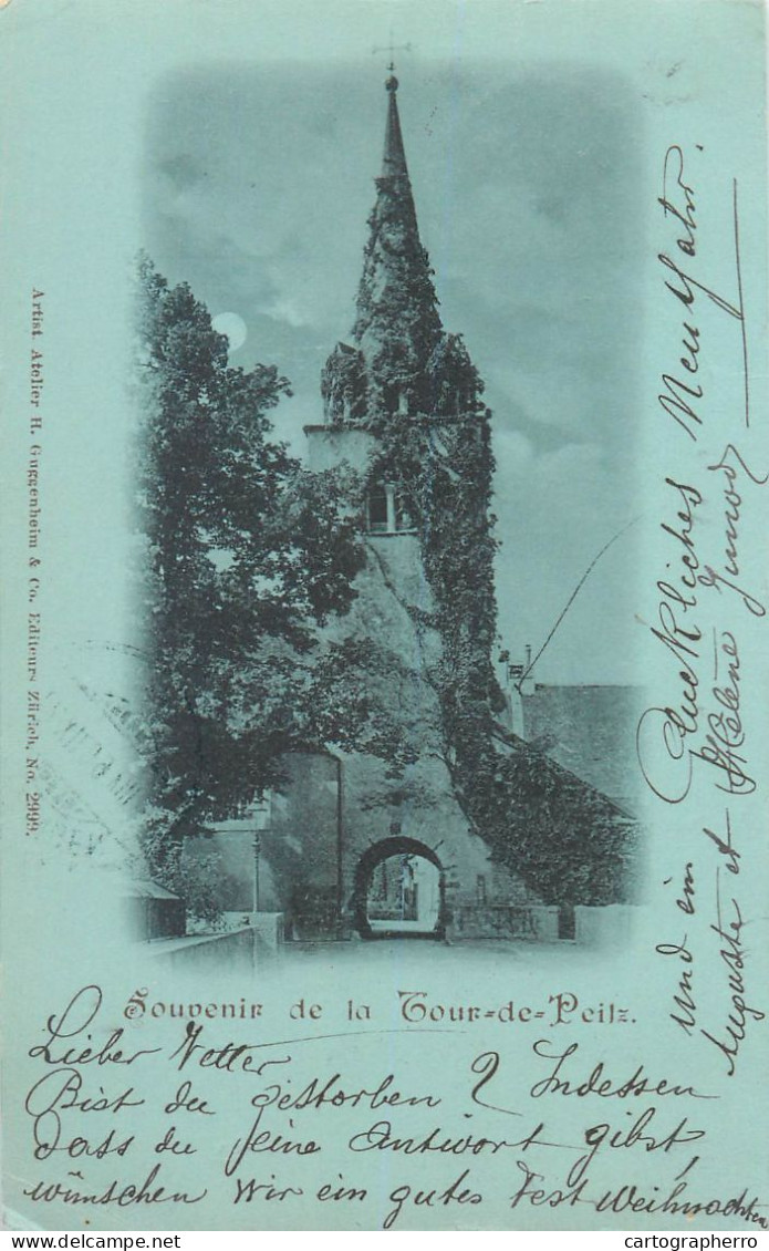 Suisse La Tour De Peilz Eglise Nationale 1899 Effet De Lune - La Tour-de-Peilz