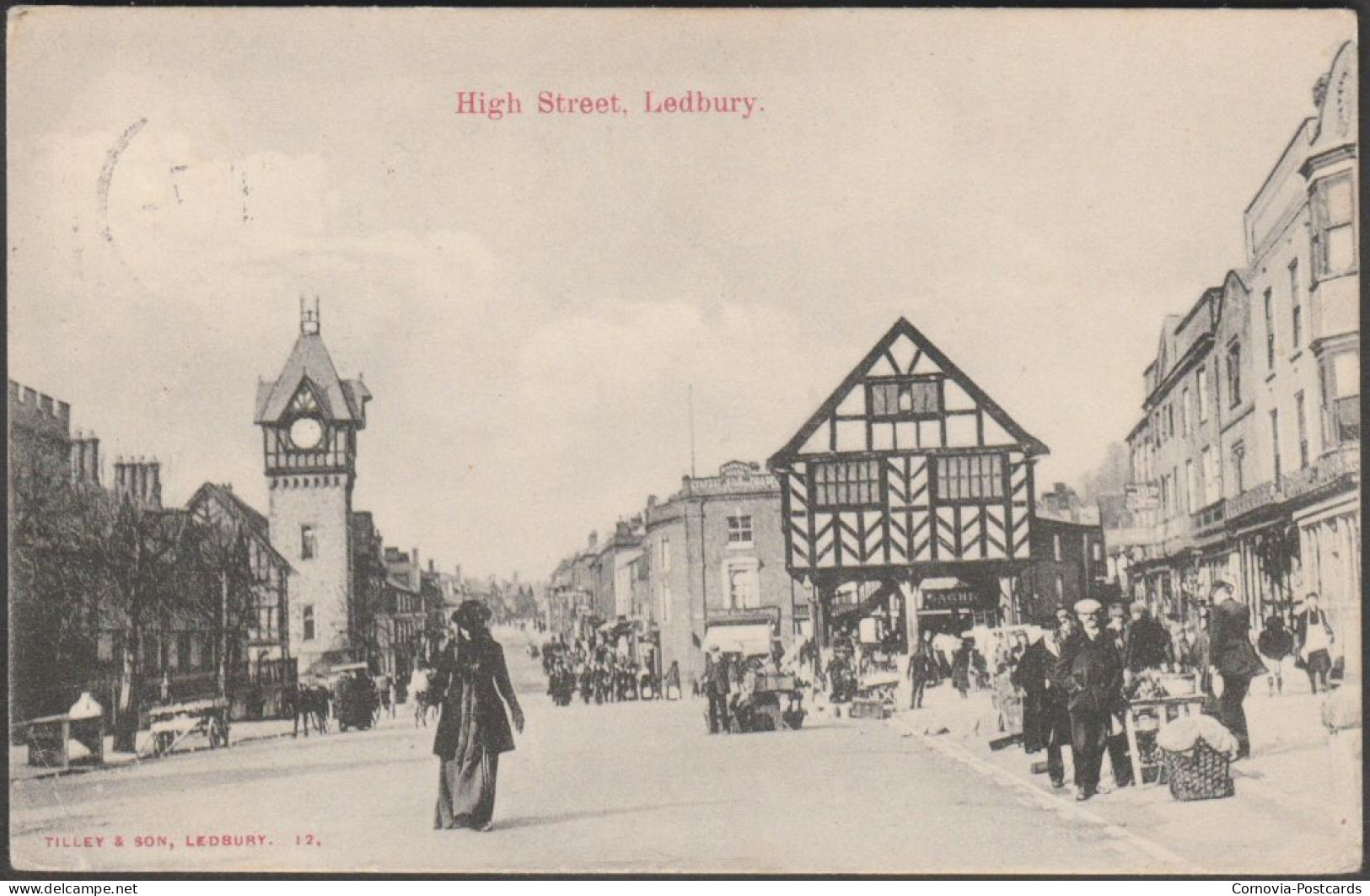 High Street, Ledbury, Herefordshire, 1911 - Tilley's Postcard - Herefordshire