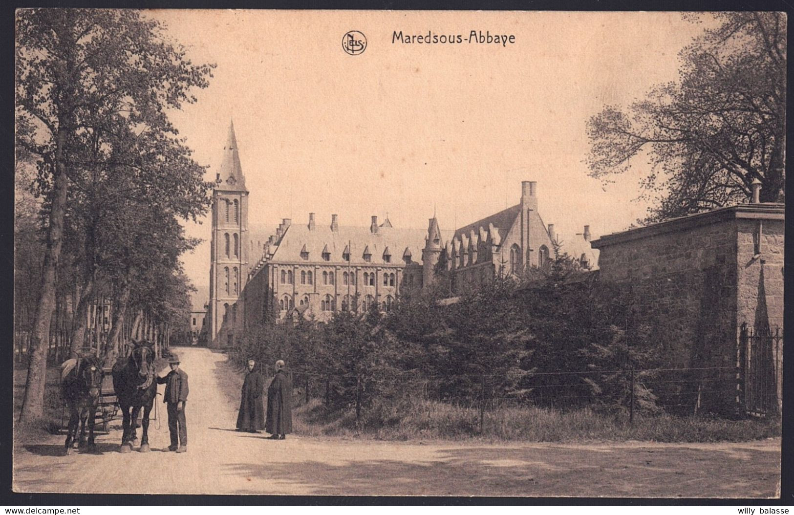 +++ CPA - MAREDSOUS Abbaye - Attelage Cheval  // - Anhée