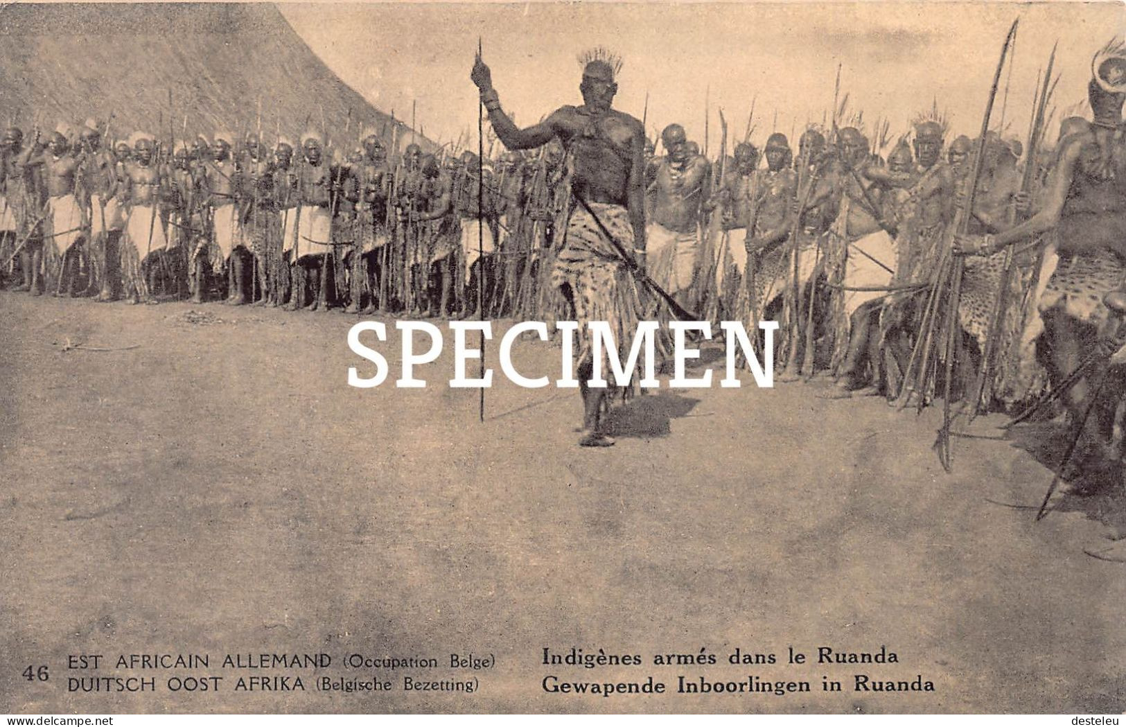 Est Africain Allemand -  Indigènes Armés Dans Le Ruanda - 10 Centimes Stamp - Ruanda-Urundi