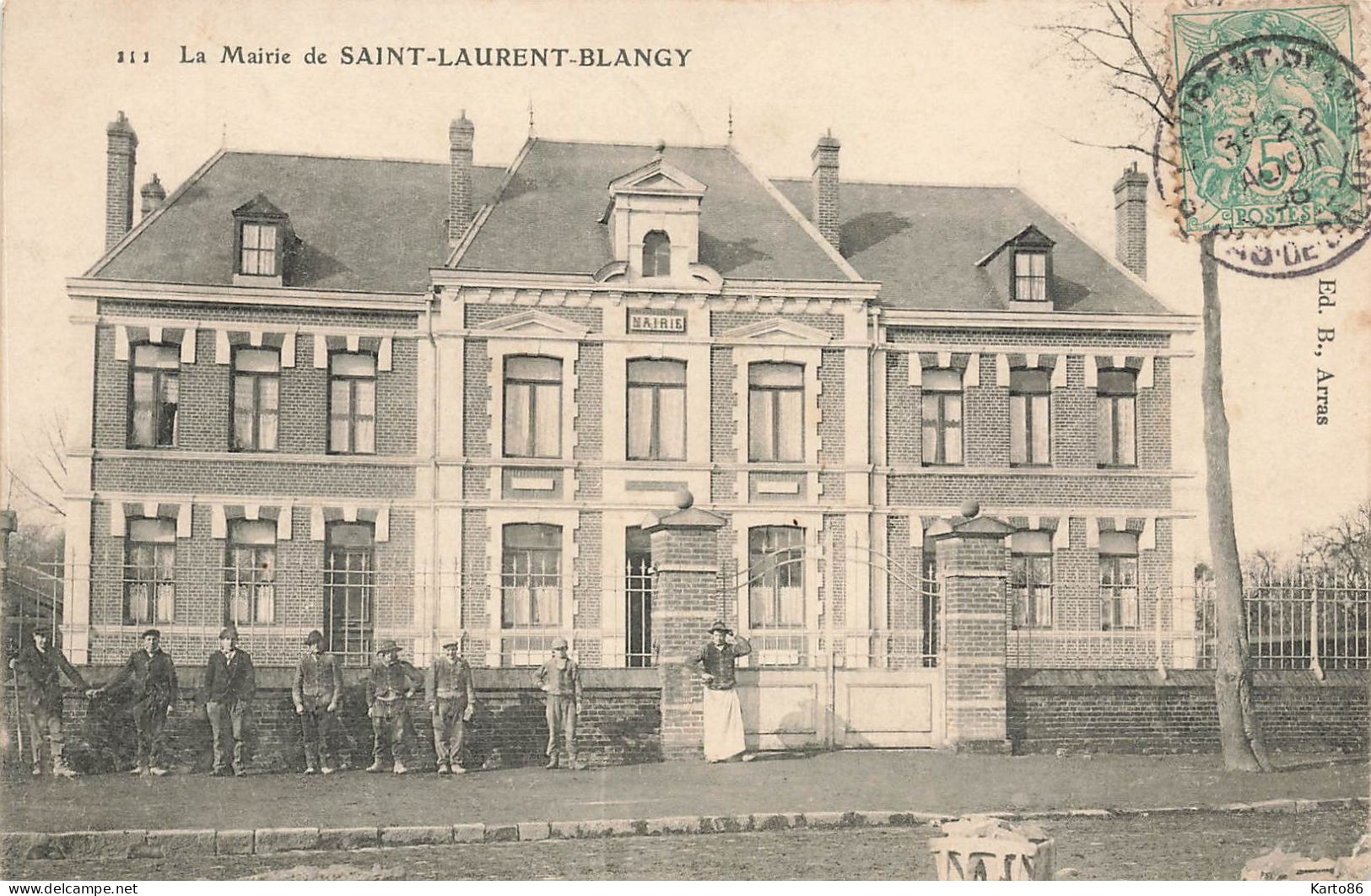 St Laurent Blangy * 1903 * Rue Et Mairie Du Village * Villageois - Saint Laurent Blangy