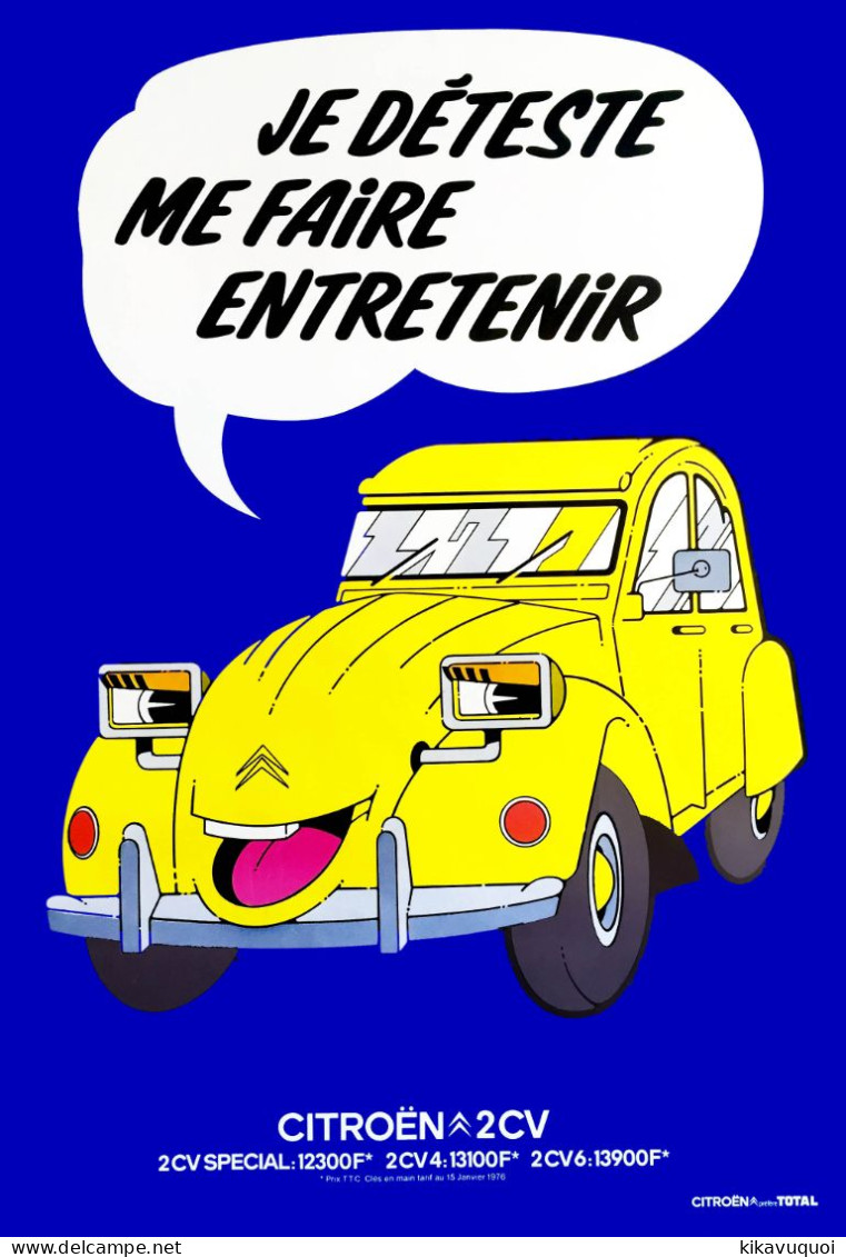 Affiche Poster - Citroen 2 Cv Jaune - Voitures