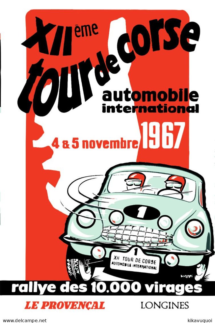 Affiche Poster - 12 Eme Rallye Tour De Corse 1967 - Voitures