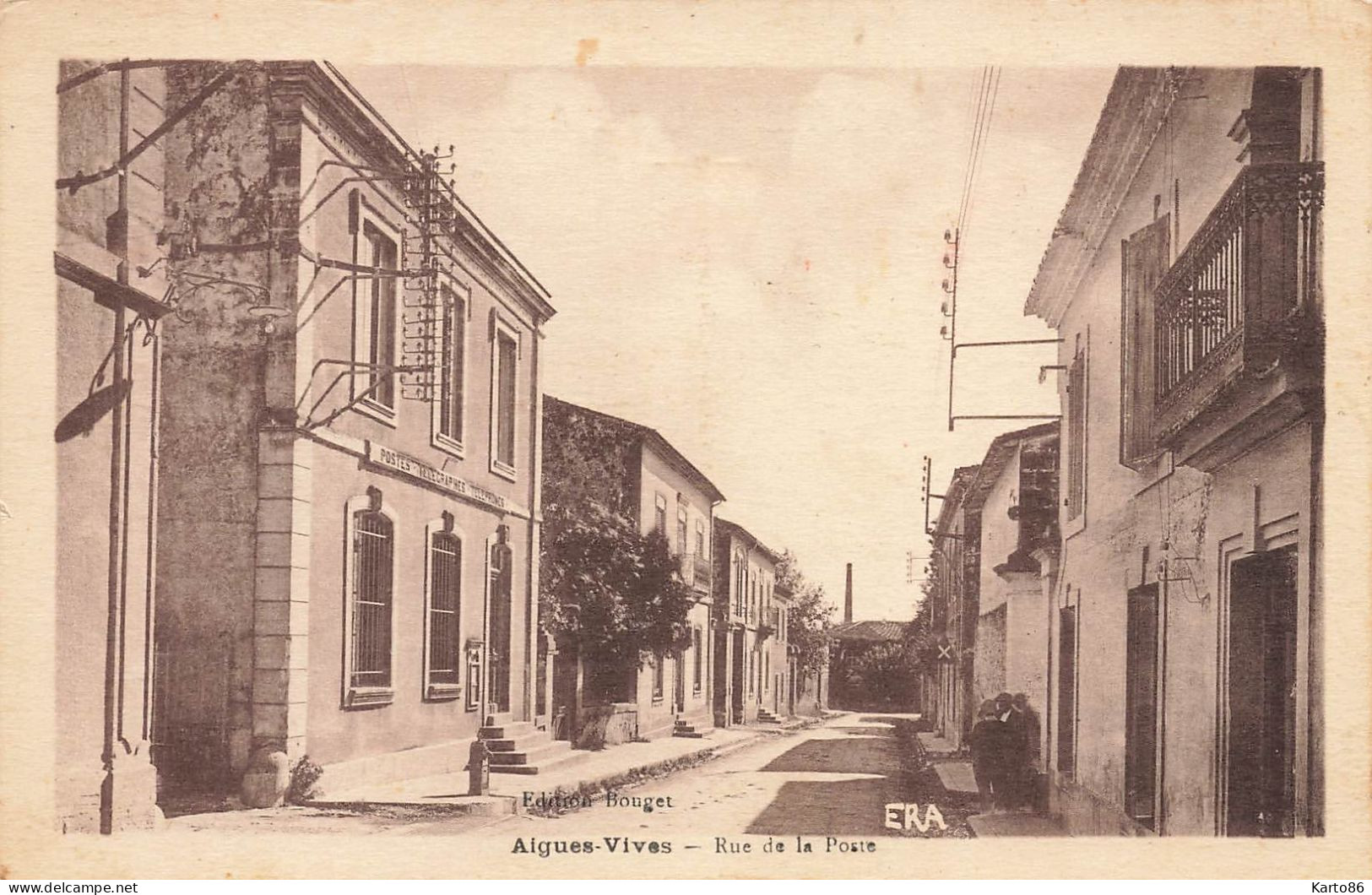 Aigues Vives * La Rue De La Poste * Ptt - Aigues-Vives