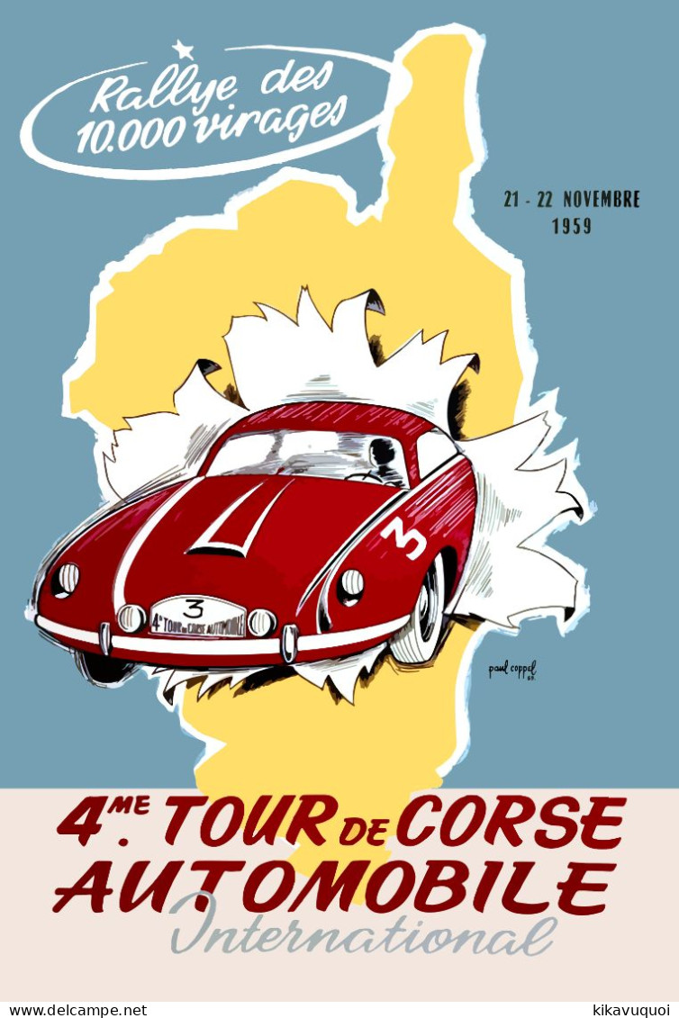 Affiche Poster - 4 Eme Rallye Tour De Corse 1959 - Voitures