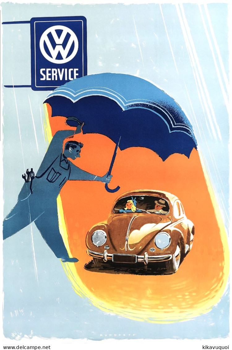 Affiche Poster - Volkswagen Cox Coccinelle Service - Voitures