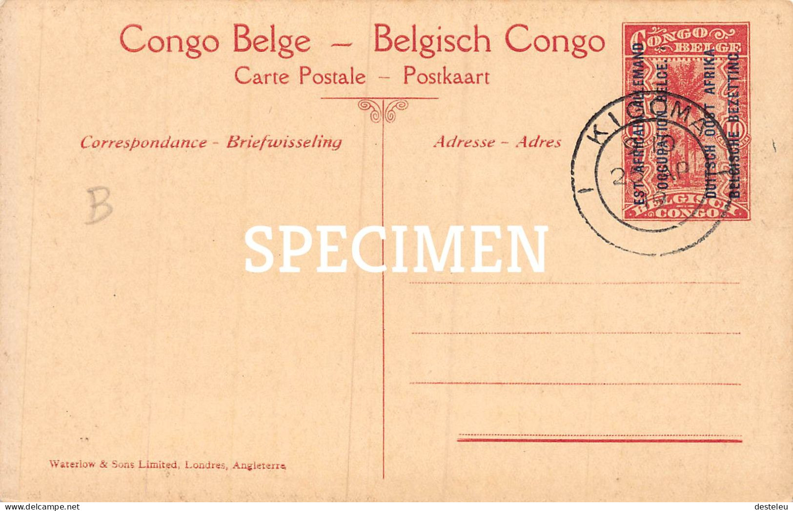 Est Africain Allemand - Positions Allemandes De Kissegnies - Ruanda - 10 Centimes Stamp - Ruanda-Urundi