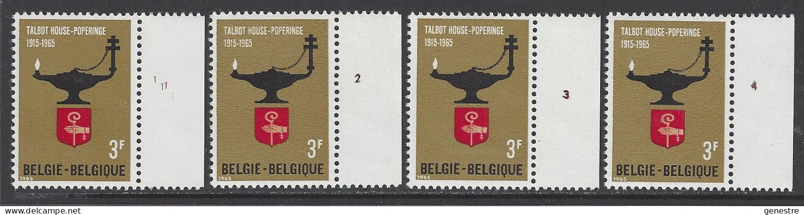 Belgique - 1965 - COB 1336 ** (MNH) - Planches 1 à 4, Série Complète - 1961-1970