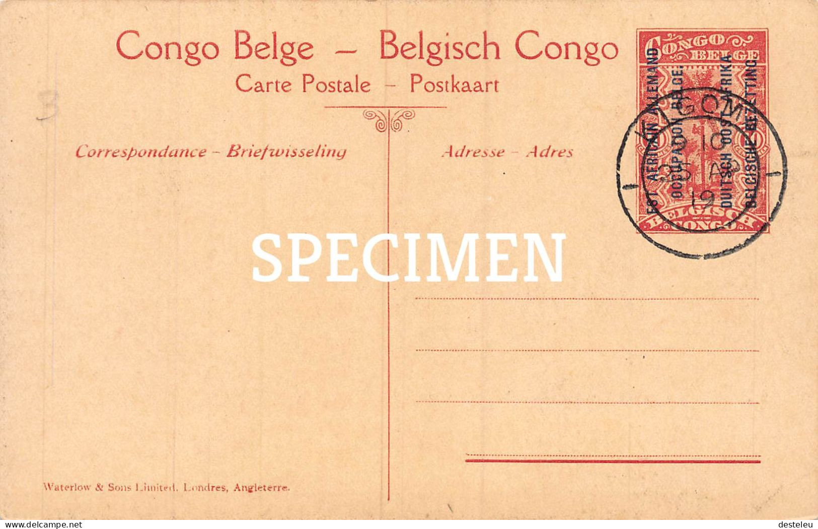 Est Africain Allemand - Un Camp Dans Le Ruanda - 10 Centimes Stamp - Ruanda-Burundi