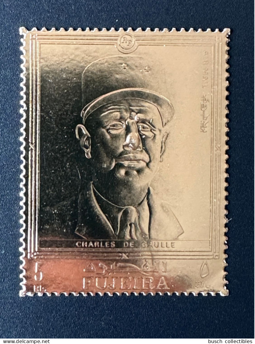 Fujeira ? Mi. ? Général Charles De Gaulle Airmail Or Gold - De Gaulle (Général)