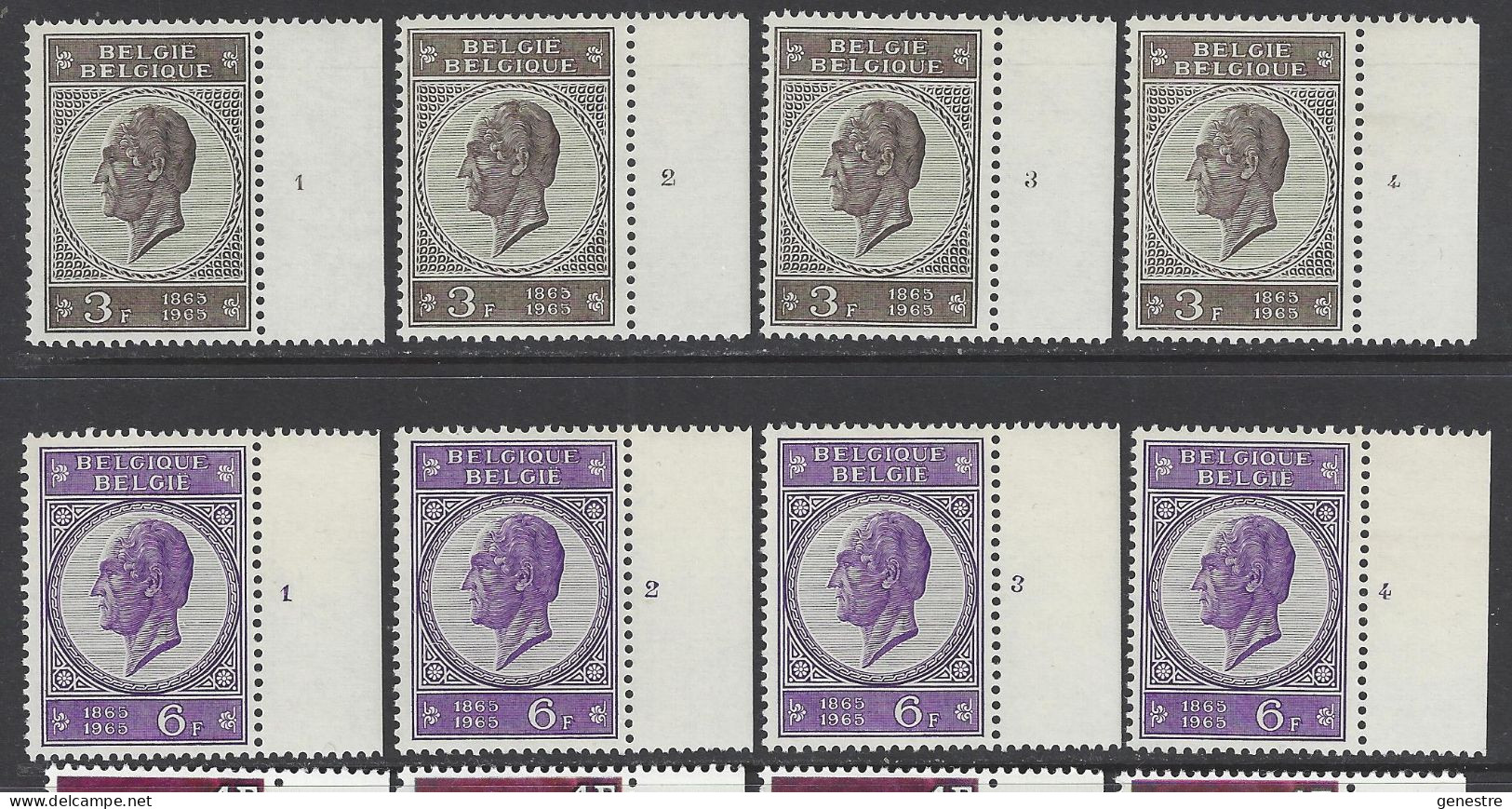 Belgique - 1965 - COB 1349 à 1350 ** (MNH) - Planches 1 à 4, Série Complète - 1961-1970