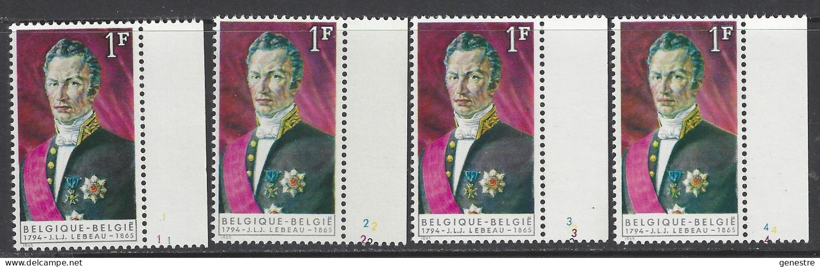 Belgique - 1965 - COB 1351 ** (MNH) - Planches 1 à 4, Série Complète - 1961-1970
