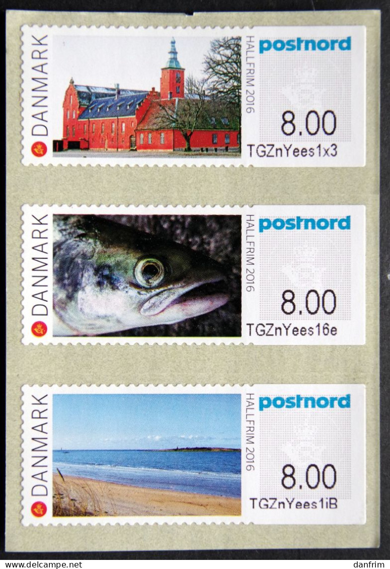 DENMARK 2016 HALLFRIM 2016 Strip Of 3 ATM Labels UM/MNH   MiNr.93-95       ( Lot  H 1697 ) - Vignette [ATM]