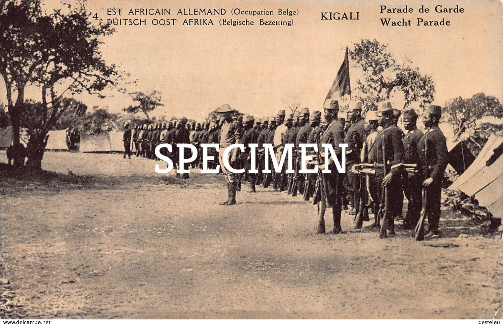 Est Africain Allemand -  Parade De Garde  Kigali Ruanda - 10 Centimes Stamp - Ruanda Urundi