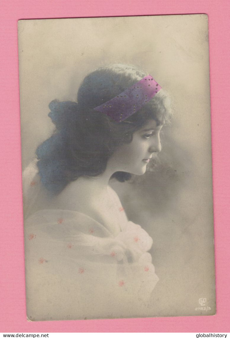 XA1365 JEUNE FILLE  FILLETTE , ENFANT, GIRL , FAMOUS GRETE REINWALD IN PINK LACE LONG HAIR - Portraits