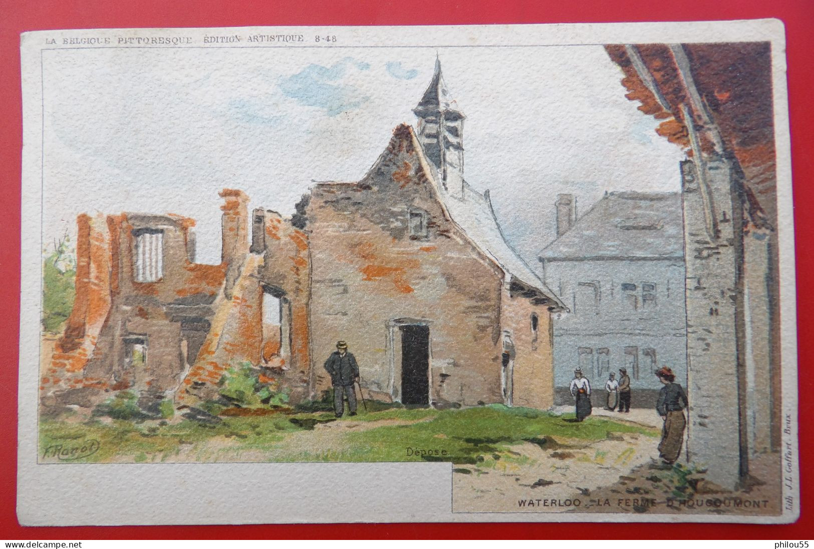 Cpa WATERLOO Illustrateur F. Ranot 1903 Ferme D'Hougoumont - Waterloo